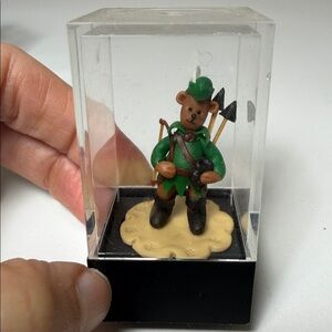 Robin Hood Teddy Bear Miniature Clay Figurine Handmade
